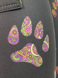 Paisley Patterned Colorful Puppy Dog Paw Prints
