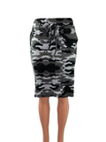 Gray & Black Camouflage Weekend Skirt With Pockets