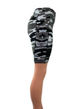 Gray & Black Camouflage Shorts With Pockets