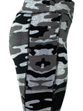 Gray & Black Camouflage Shorts With Pockets