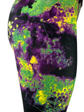 Tie Dye Chunky Print - Purples, Yellows, Greens, Black